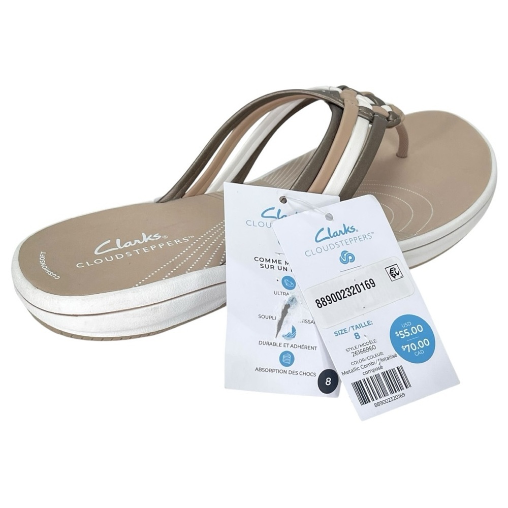 Clarks Cloudsteppers Breeze Coral Womens Thong Sandals Size 8M - Picture 8 of 11